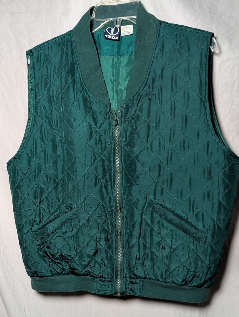 I.AM.GIA Silk Quilted Teal Sleeveless Vest Minimalist Classic Fall 🍂 Layering